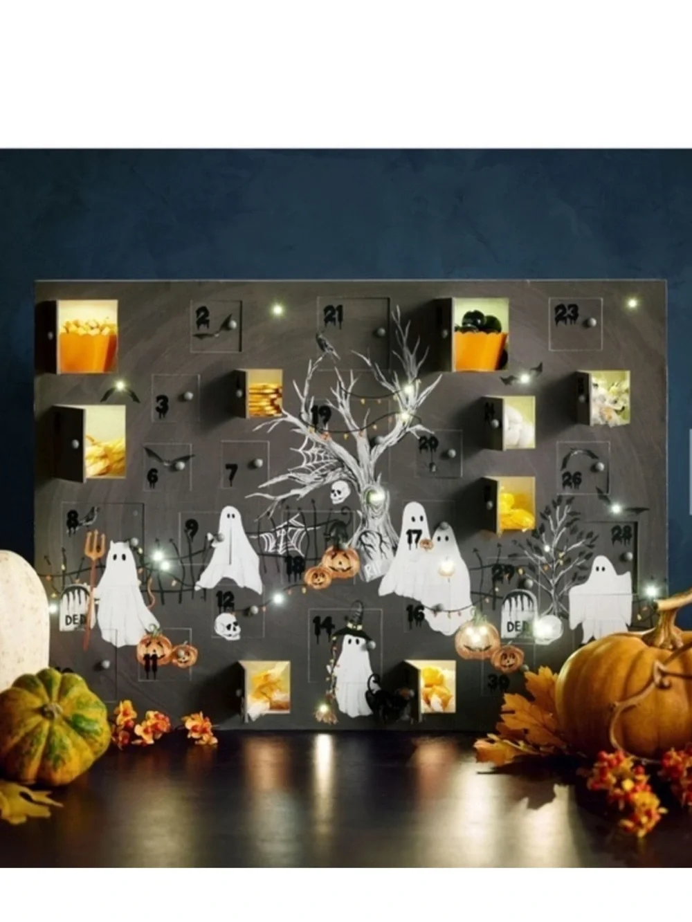 NWT Pottery Barn Extra Large Halloween Countdown Advent Calendar 24x7x3